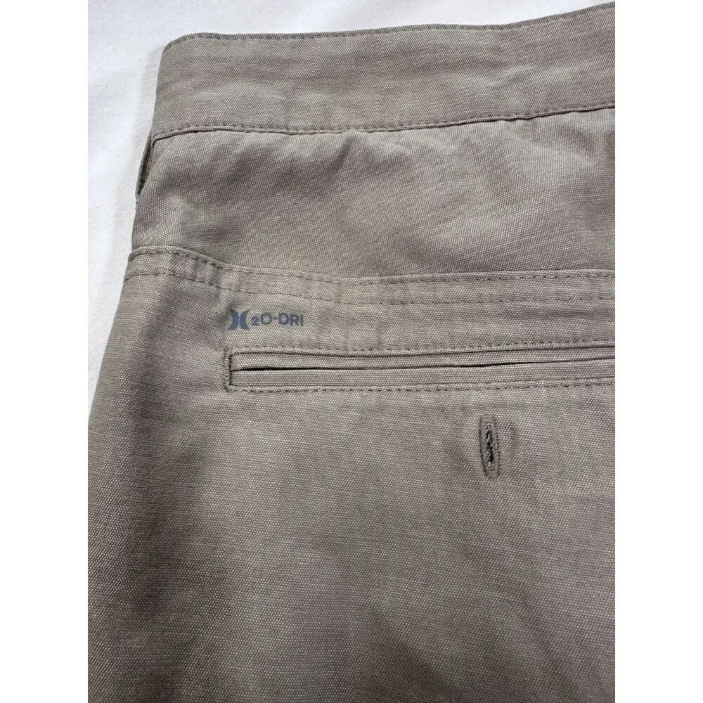 Hurley H2O-Dri Breathe Men's Walkshorts Size 34 Khaki Chino Stretch Golf Shorts